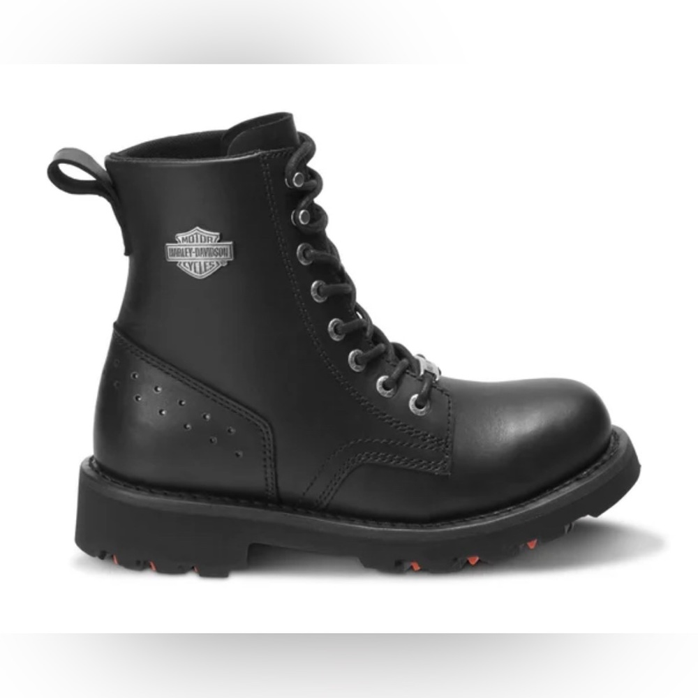 Harley Davidson Riding Leather Reflective Slip Resisrant Black Boots NWT Size 8